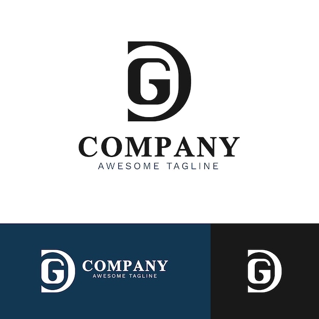 Gratis vector platte ontwerp dg monogram logo