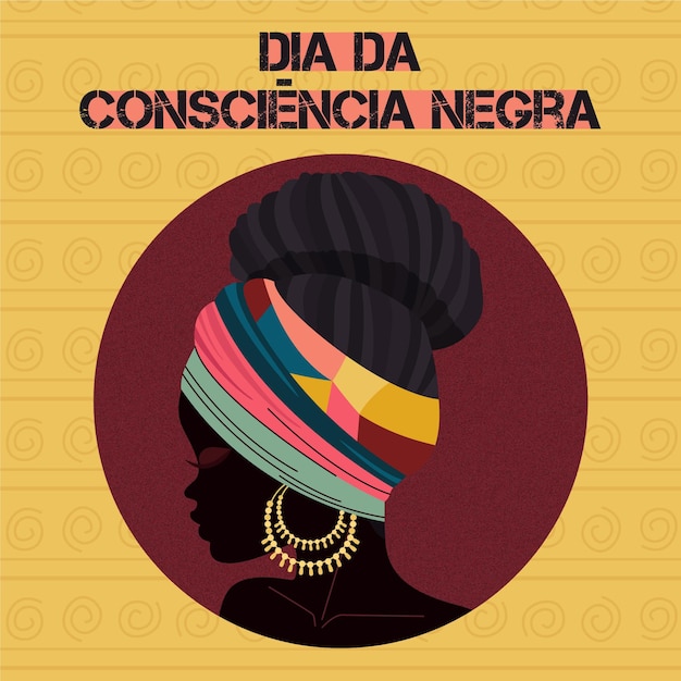 Platte ontwerp dia da consciencia negra