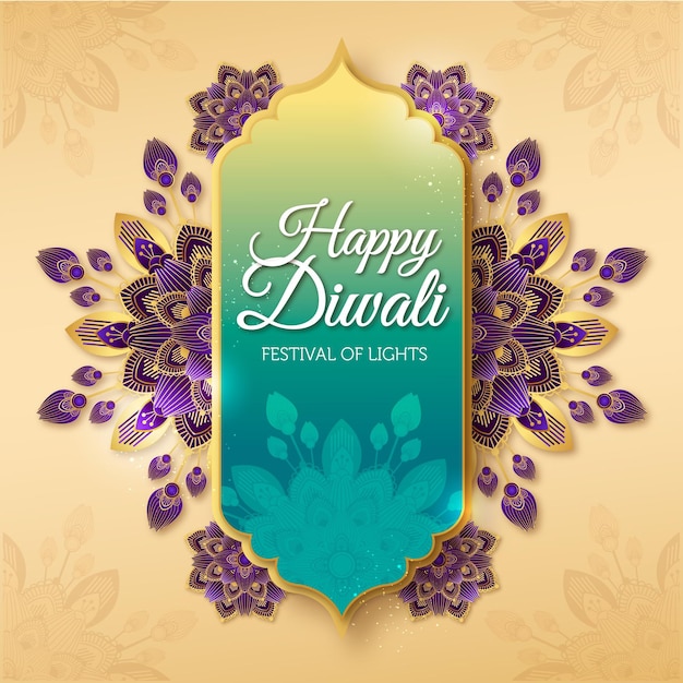 Gratis vector platte ontwerp diwali concept