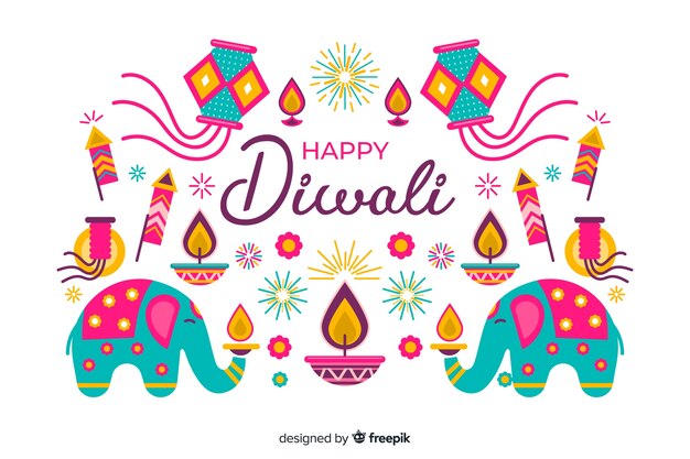 Platte ontwerp diwali festival achtergrond