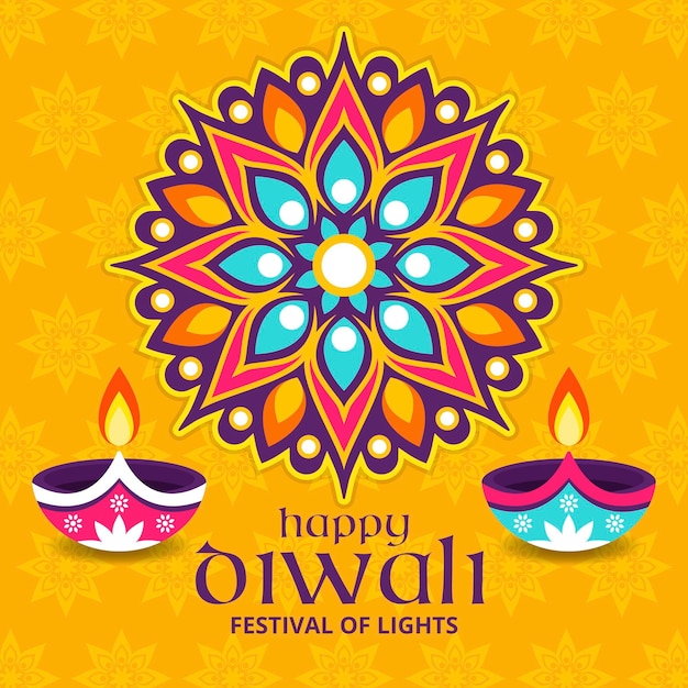 Platte ontwerp diwali-viering