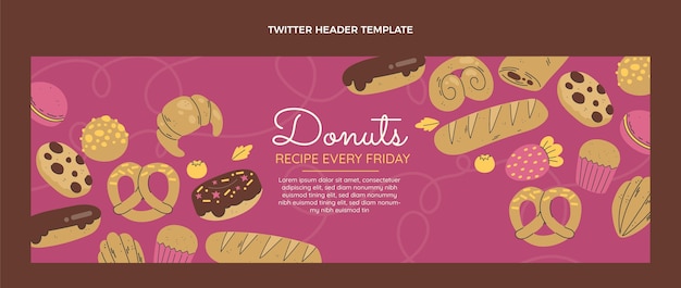 Platte ontwerp donuts recept twitter header