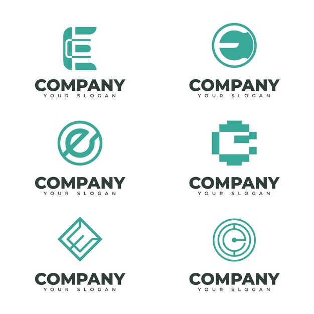 Platte ontwerp e logo-collectie