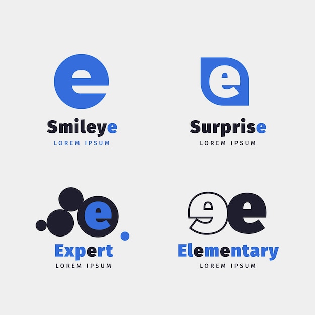 Platte ontwerp e logo templates-collectie