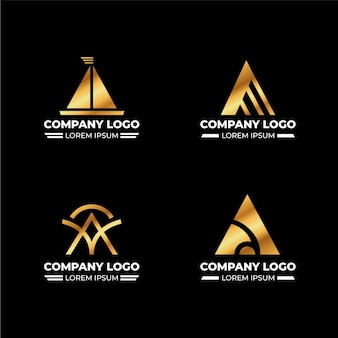 Platte ontwerp een logo-set