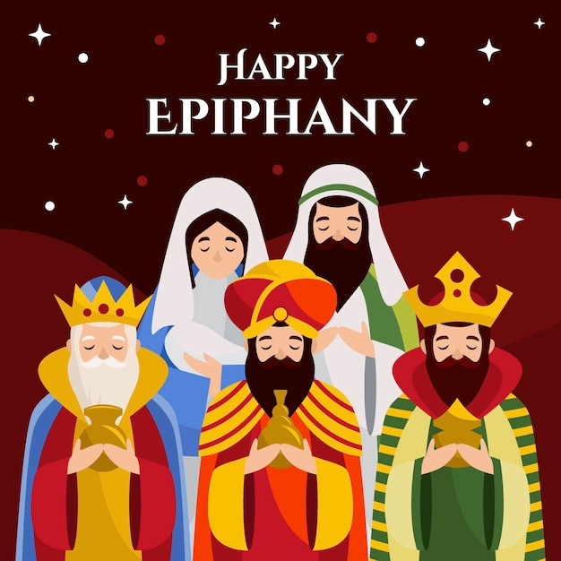 Platte ontwerp epiphany dag