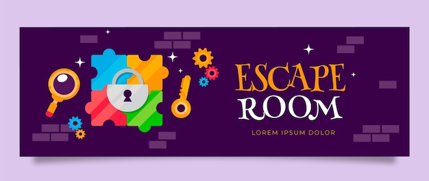 Platte ontwerp escape room twitter header