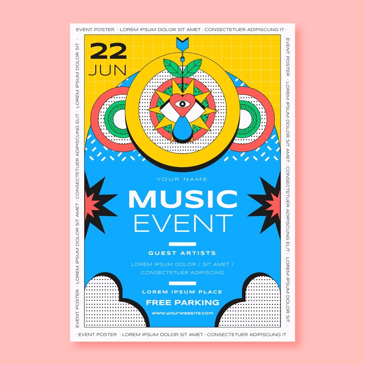 Gratis Vector platte ontwerp evenement poster sjabloon