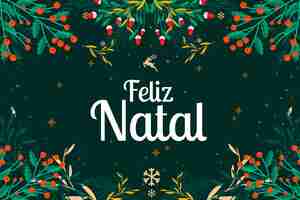 Gratis vector platte ontwerp feliz natal