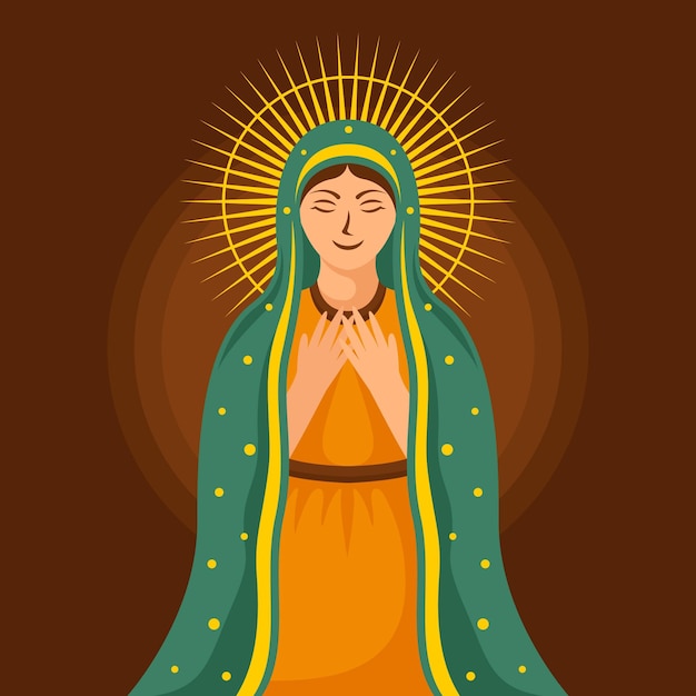 Gratis vector platte ontwerp fiesta de la virgen