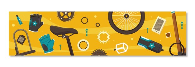 Platte ontwerp fiets winkel twitch banner