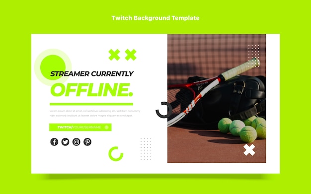 Gratis vector platte ontwerp fitness twitch achtergrond