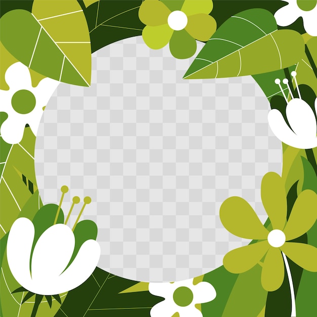 Platte ontwerp floral facebook frame