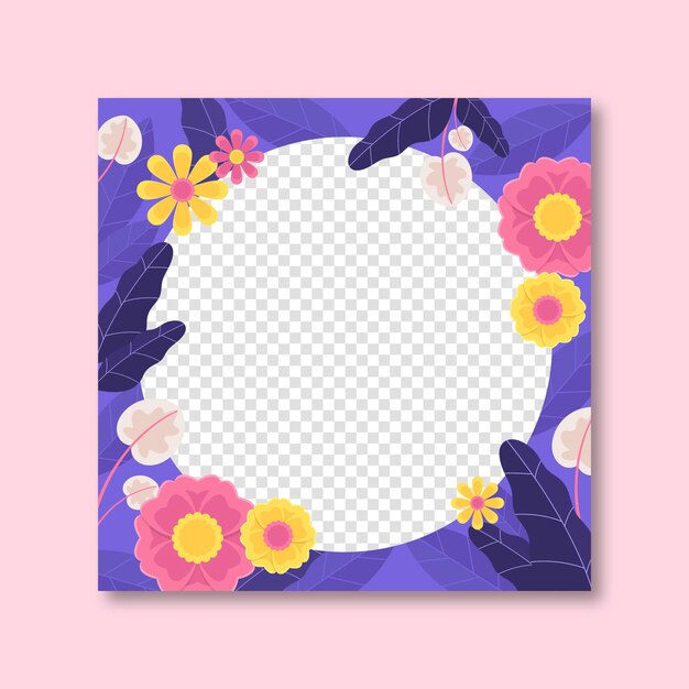 Platte ontwerp floral facebook frame