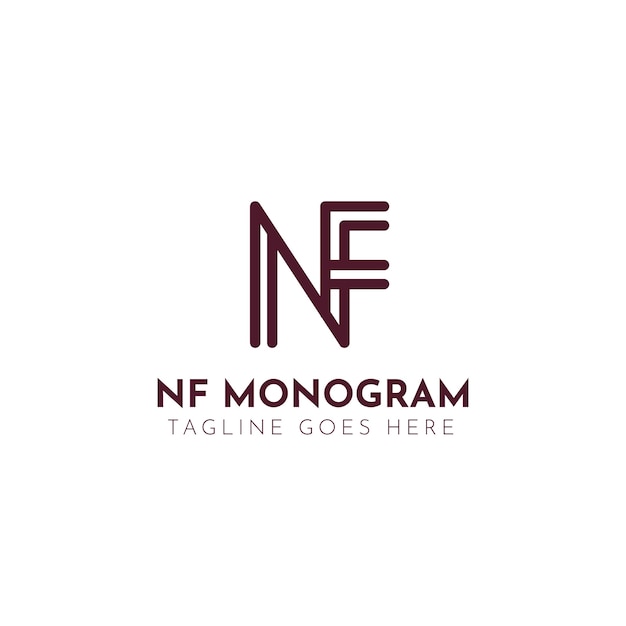 Platte ontwerp fn of nf logo sjabloon
