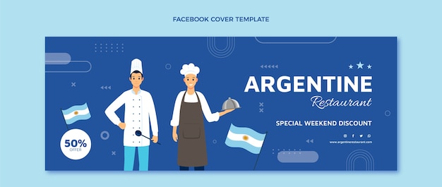 Platte ontwerp food facebook-omslag