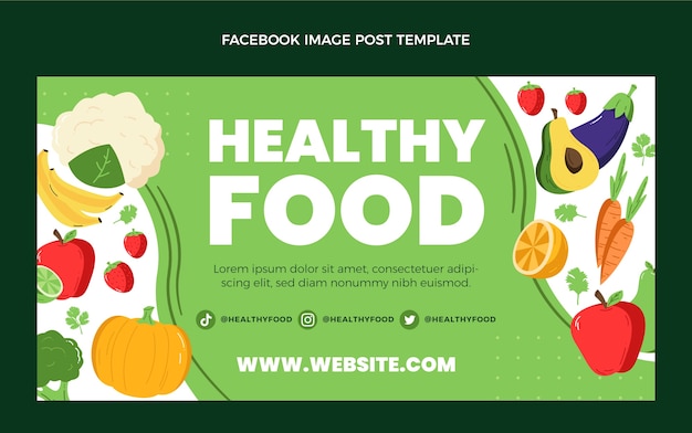 Gratis vector platte ontwerp food facebook post