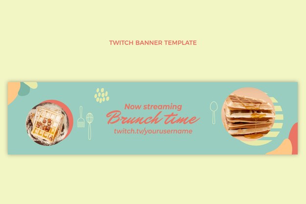 Platte ontwerp food twitch banner