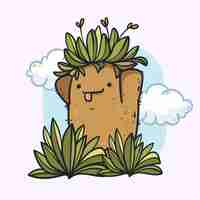 Gratis vector platte ontwerp frailejon plant illustratie