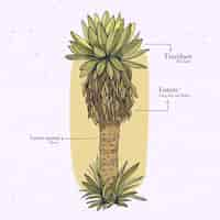 Gratis vector platte ontwerp frailejon plant illustratie