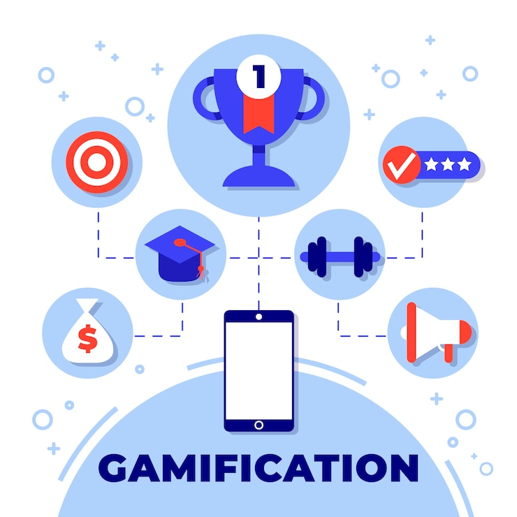 Gratis Vector platte ontwerp gamification illustratie