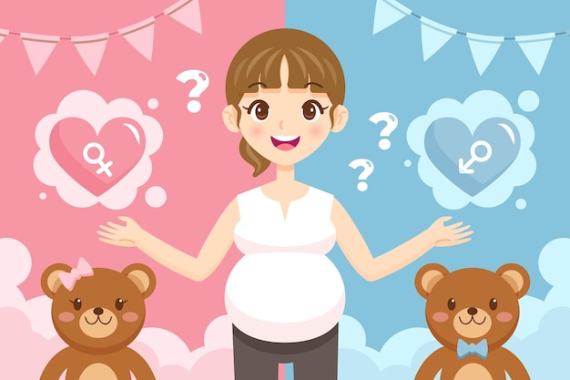 Gratis vector platte ontwerp gender reveal concept