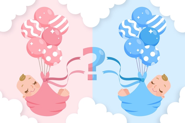 Platte ontwerp gender reveal concept