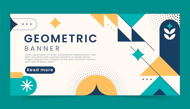 Platte ontwerp geometrische horizontale banner