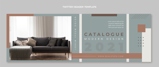 Gratis vector platte ontwerp geometrische onroerend goed twitter header