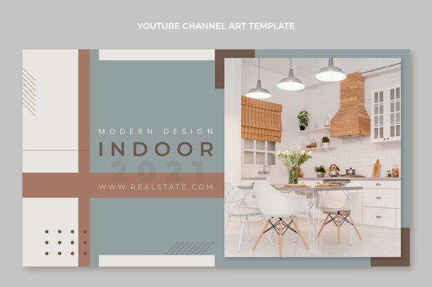 Platte ontwerp geometrische onroerend goed youtube channel art