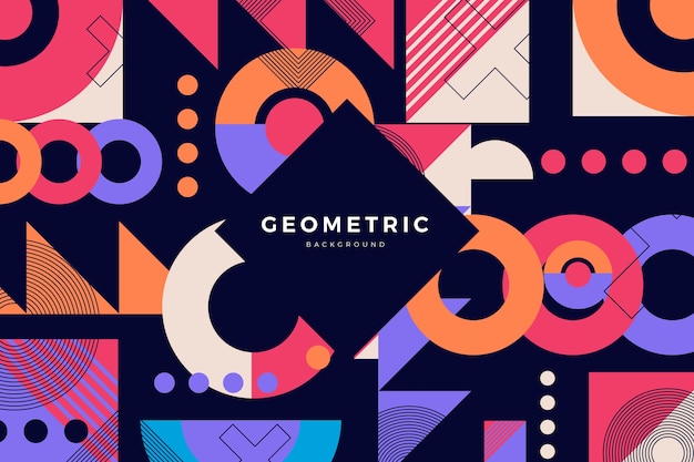 Gratis vector platte ontwerp geometrische vormen achtergrond