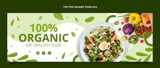 Platte ontwerp gezond eten twitter header