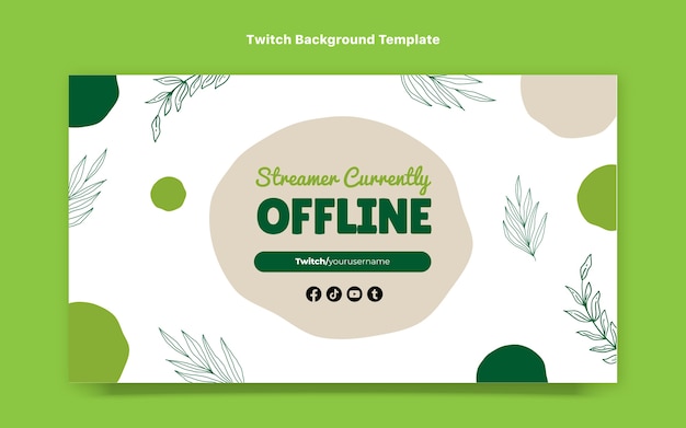 Platte ontwerp gezond voedsel twitch achtergrond