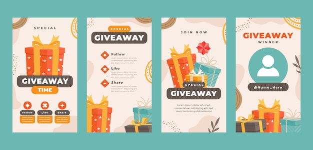 Platte ontwerp giveaway instagram-sjabloon