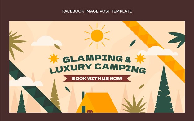 Platte ontwerp glamping-sjabloon