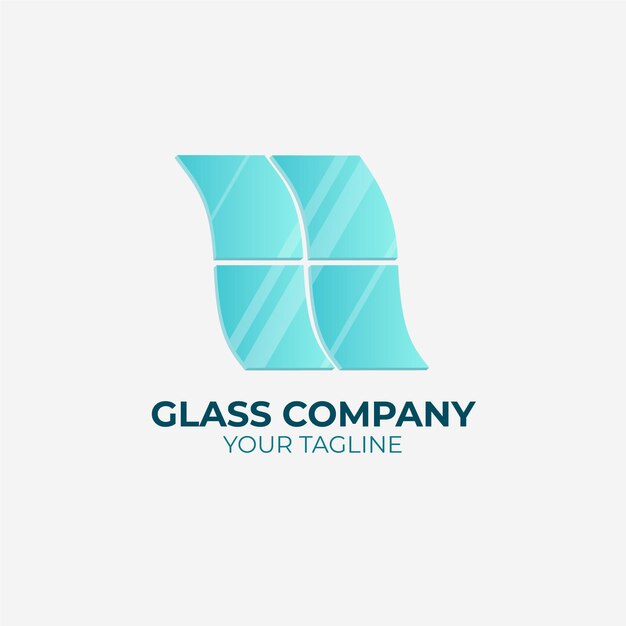 Platte ontwerp glas logo sjabloon