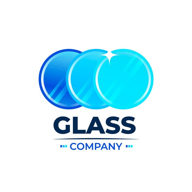 Platte ontwerp glas logo sjabloon