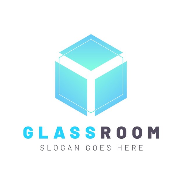 Platte ontwerp glas logo sjabloon