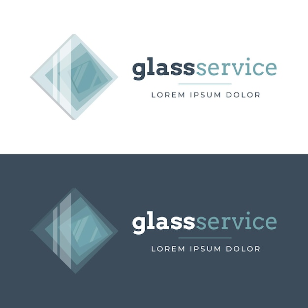 Platte ontwerp glas logo sjabloon