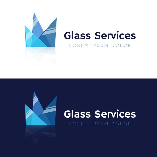 Platte ontwerp glas logo sjabloon