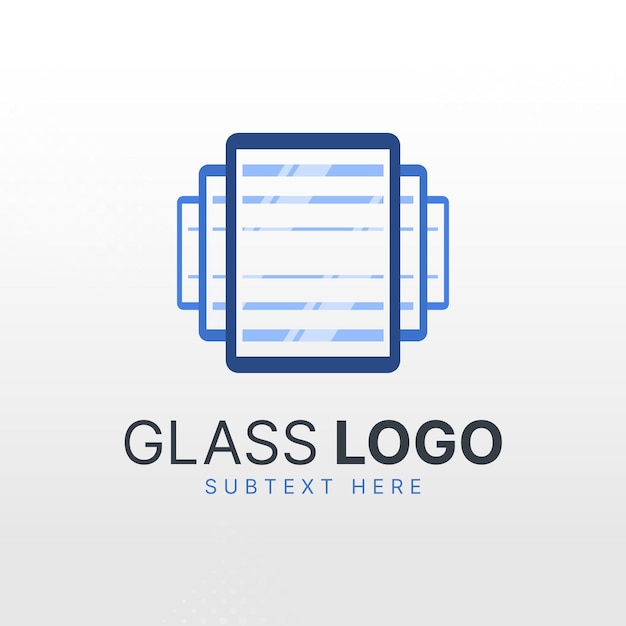 Platte ontwerp glas logo sjabloon
