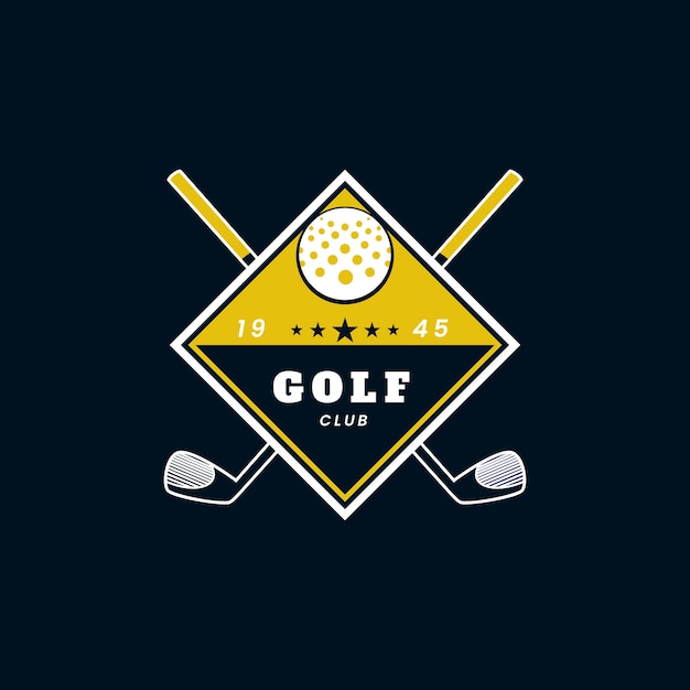 Platte ontwerp golf logo sjabloon
