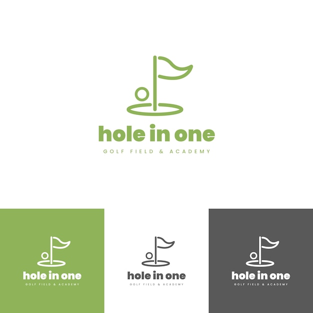 Platte ontwerp golf logo sjabloon