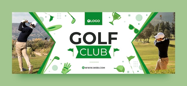 Gratis vector platte ontwerp golfclub facebook omslag