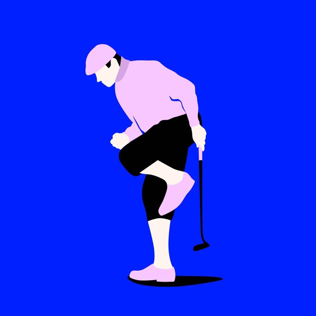 Platte ontwerp golfer silhouet