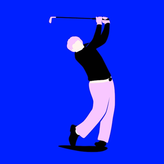 Gratis vector platte ontwerp golfer silhouet