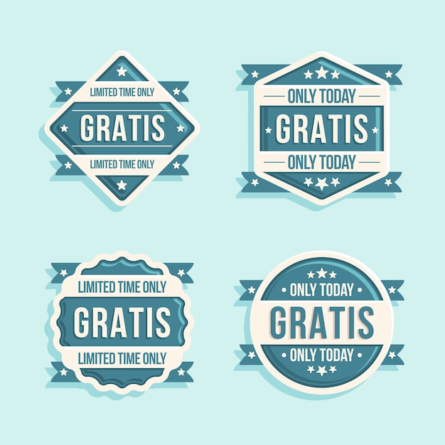 Gratis vector platte ontwerp gratis labels-collectie