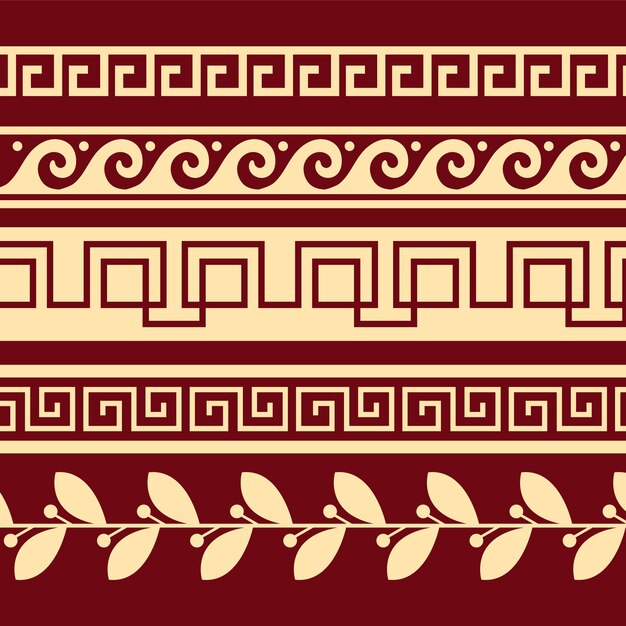 Platte ontwerp Griekse grens set