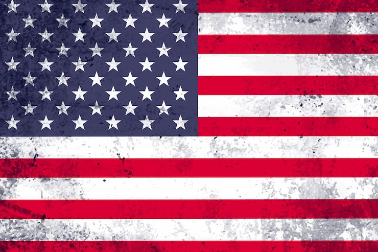 Gratis Vector platte ontwerp grunge amerikaanse vlag achtergrond