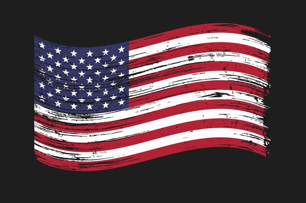 Platte ontwerp grunge Amerikaanse vlag